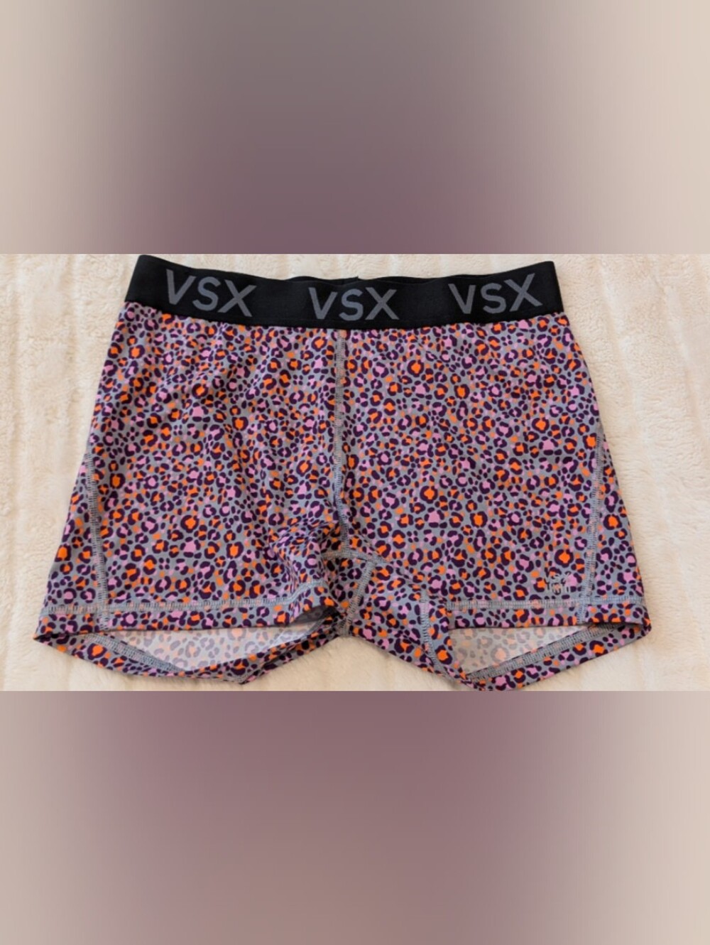 VSX Rare Purple and Orange Leopard Print Athletic Shorts